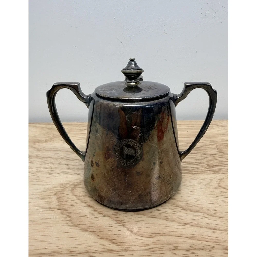 Walker & Hall Sheffield Silverplate Clarke Steamship‎ Co Quebec Sugar Bowl